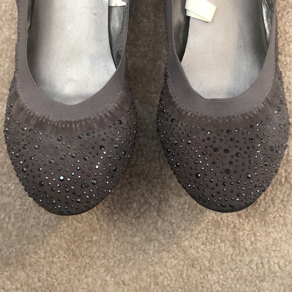 Size 10 Mossimo Dark Gray/Taupe Rhinestone Flats - Picture 4 of 4